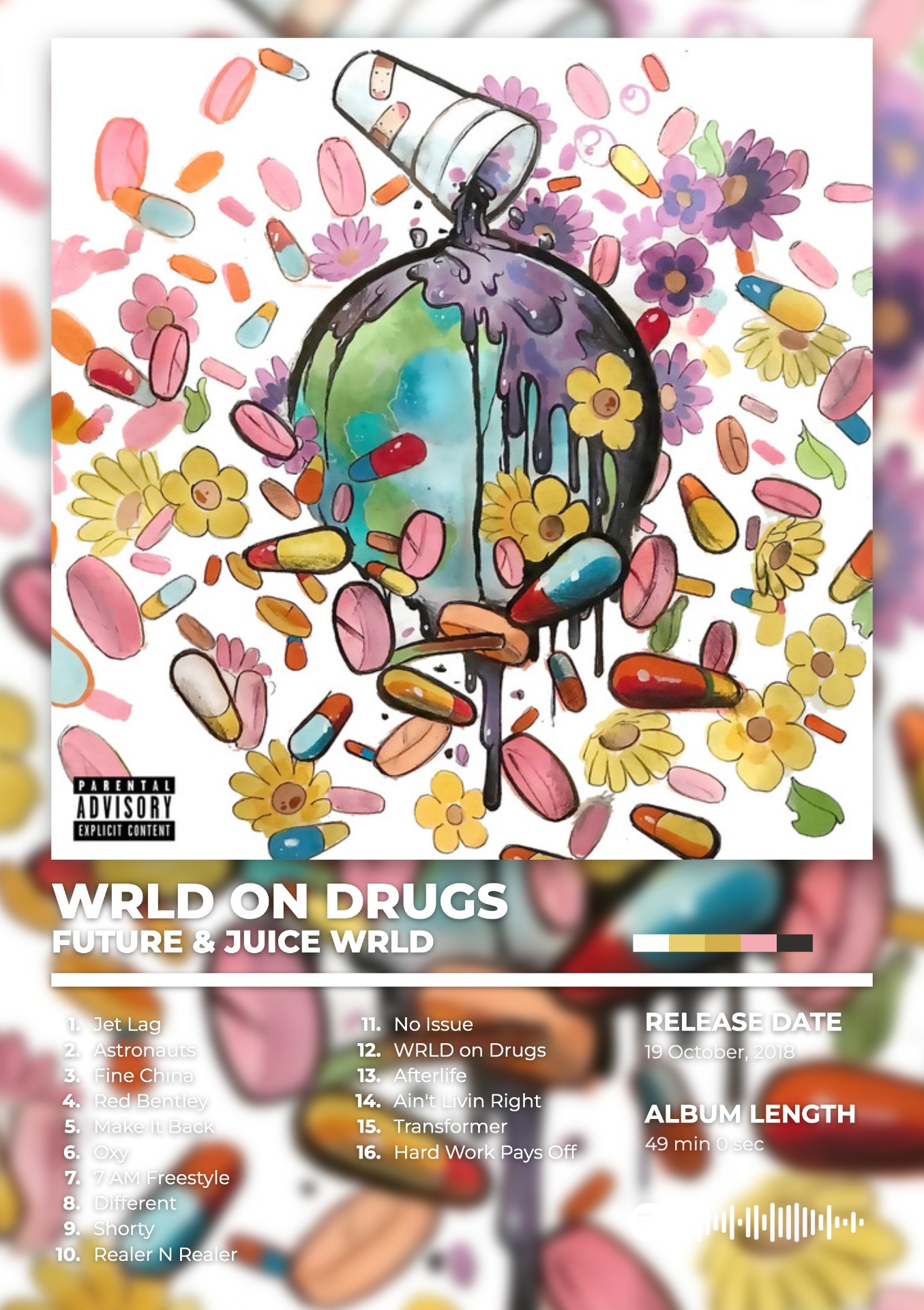 WRLD ON DRUGS by FUTURE & JUICE WRLD — album cover poster print