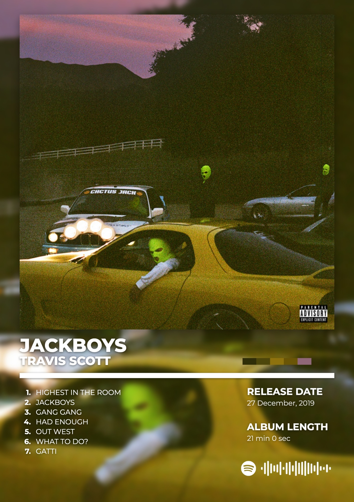 JACKBOYS by JACKBOYS AND TRAVIS SCOTT — album cover poster print