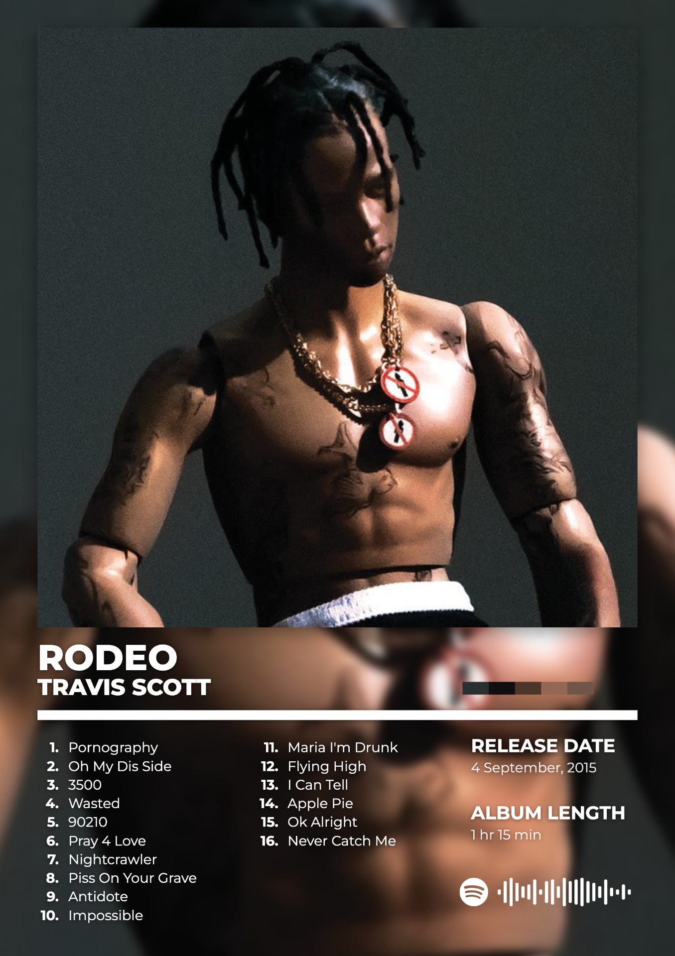 RODEO by TRAVIS SCOTT — album cover poster print