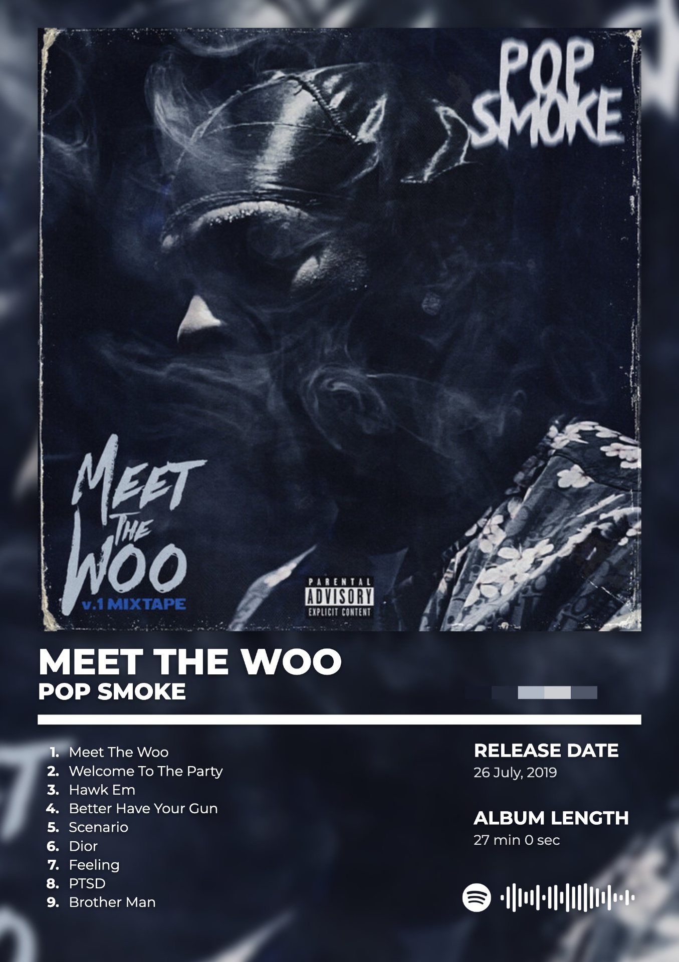 MEET THE WOO by POP SMOKE — album cover poster print