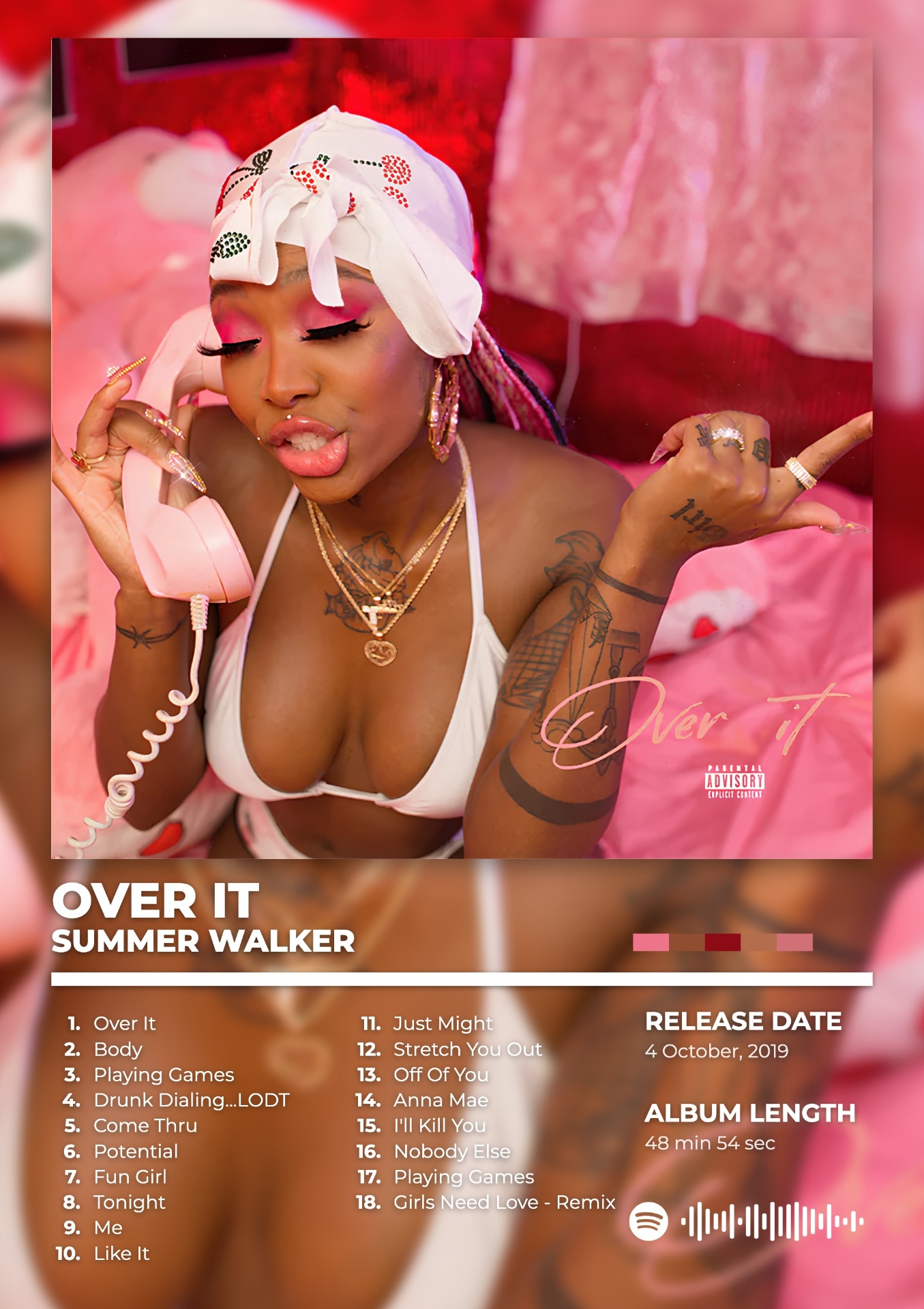 OVER IT by SUMMER WALKER — album cover poster print