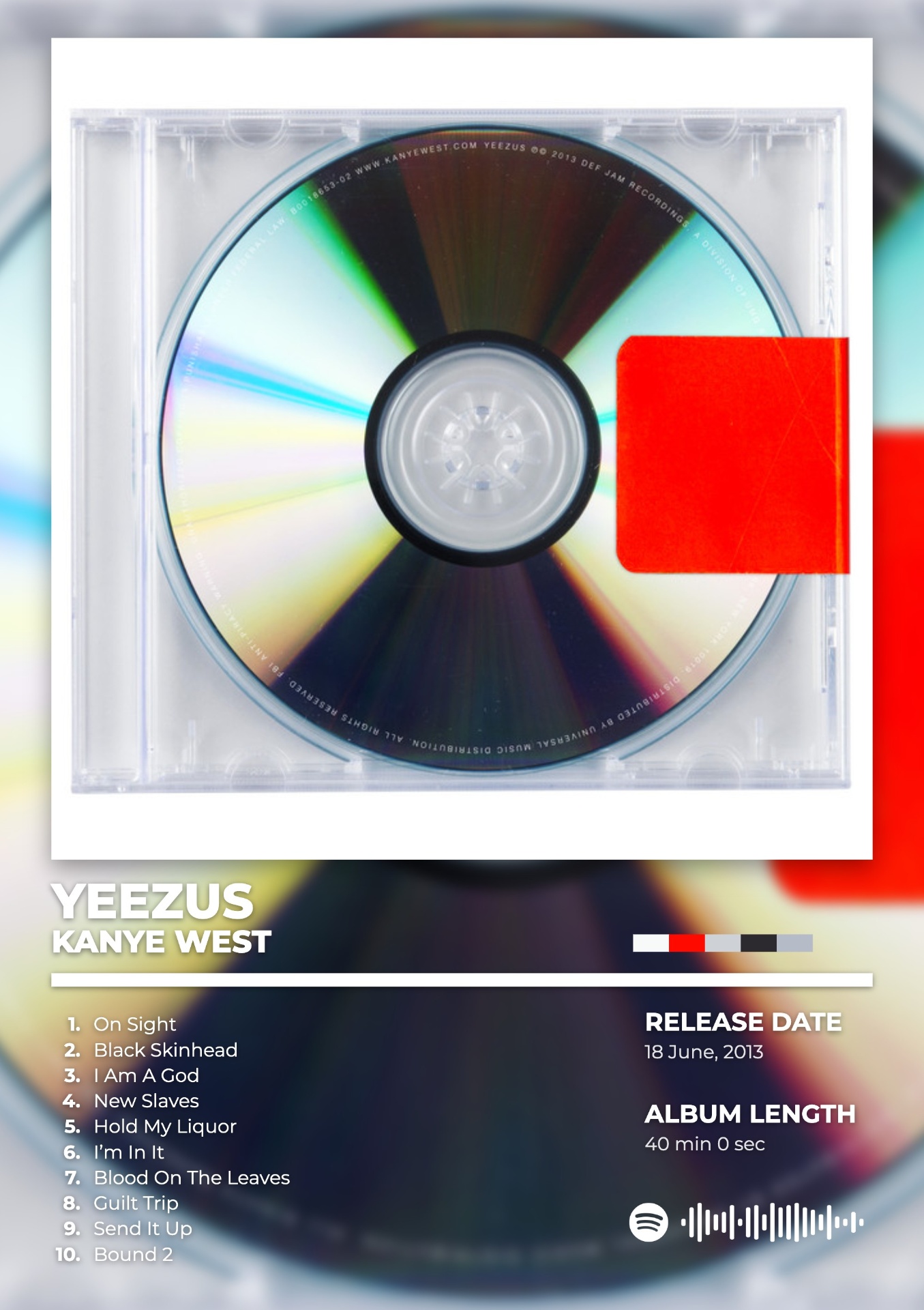 YEEZUS by KANYE WEST — album cover poster print