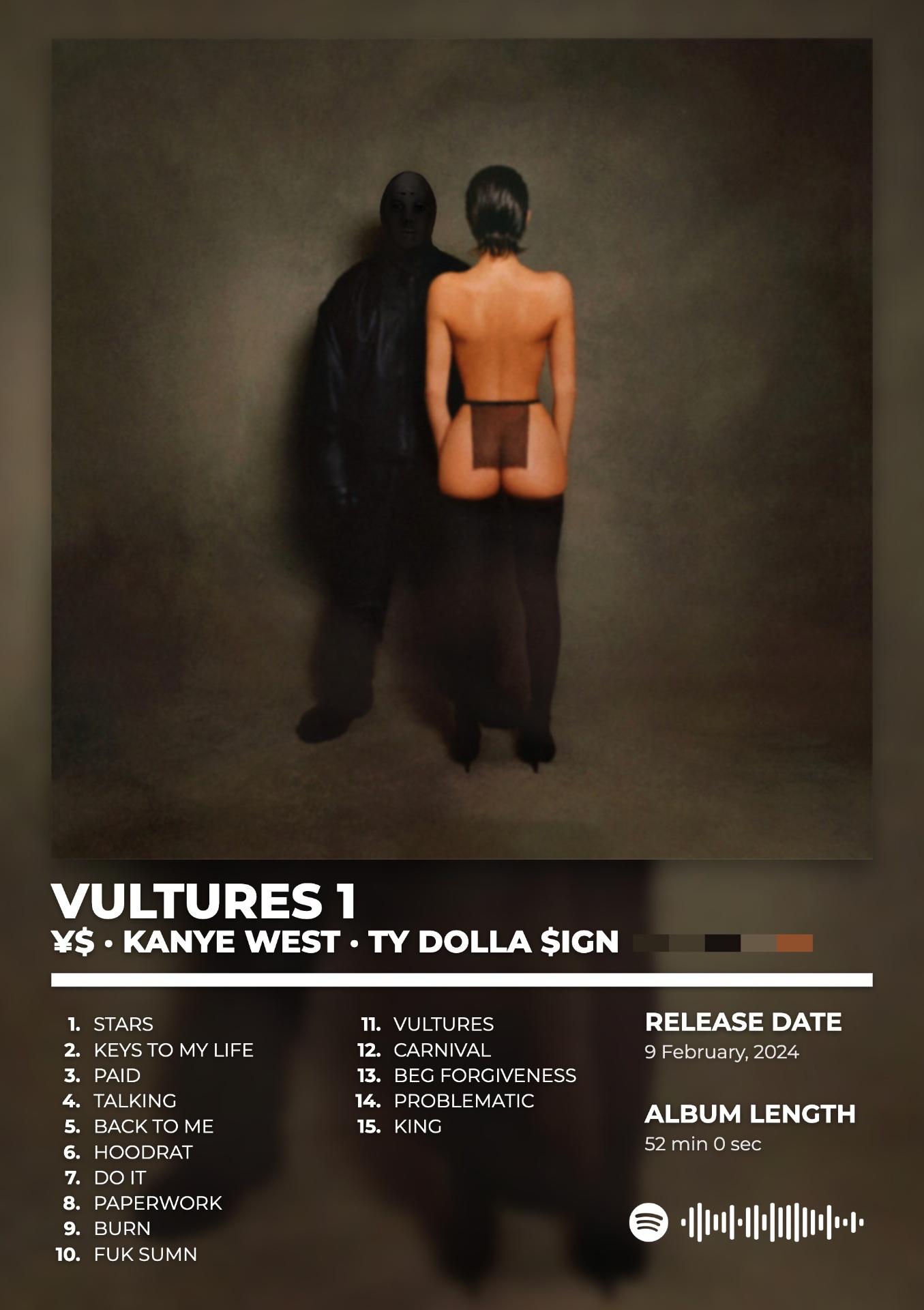 VULTURES 1 by ¥$ — album cover poster print