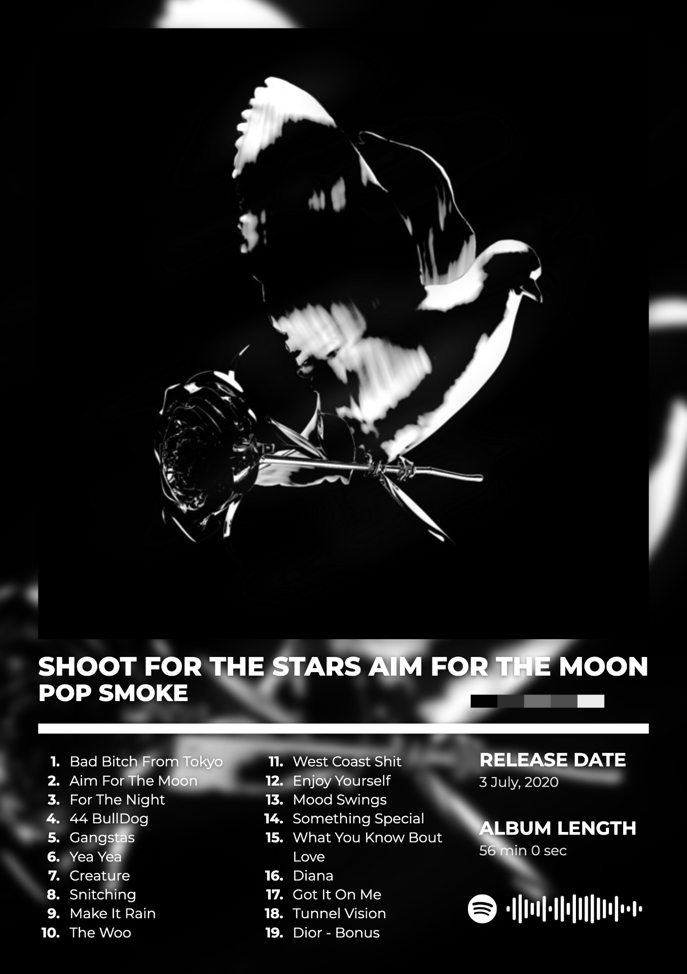 SHOOT FOR THE STARS, AIM FOR THE MOON by POP SMOKE — album cover poster print
